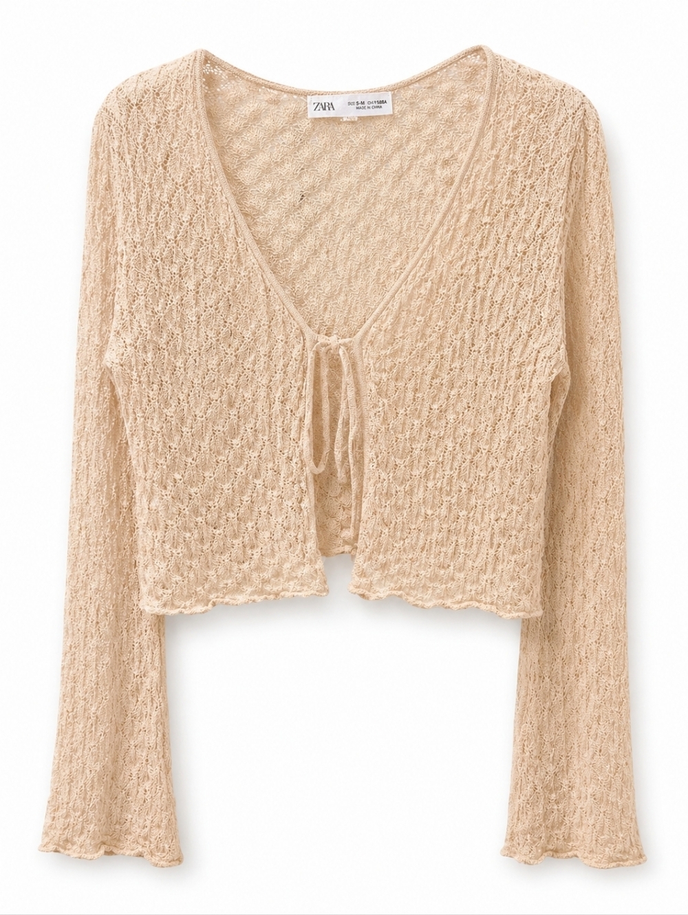 2/$35 Zara Girls Knit Cardigan 9-10 Tie Front V Neck Lightweight Sweater